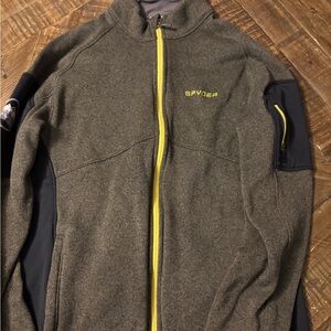 Spyder Men's Olive Jacket with Yellow Accents